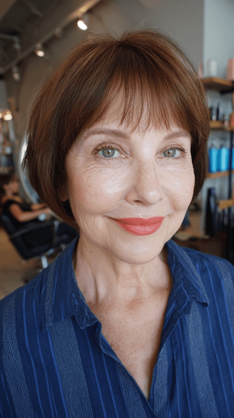 Charming Textured Bob with Soft Bangs