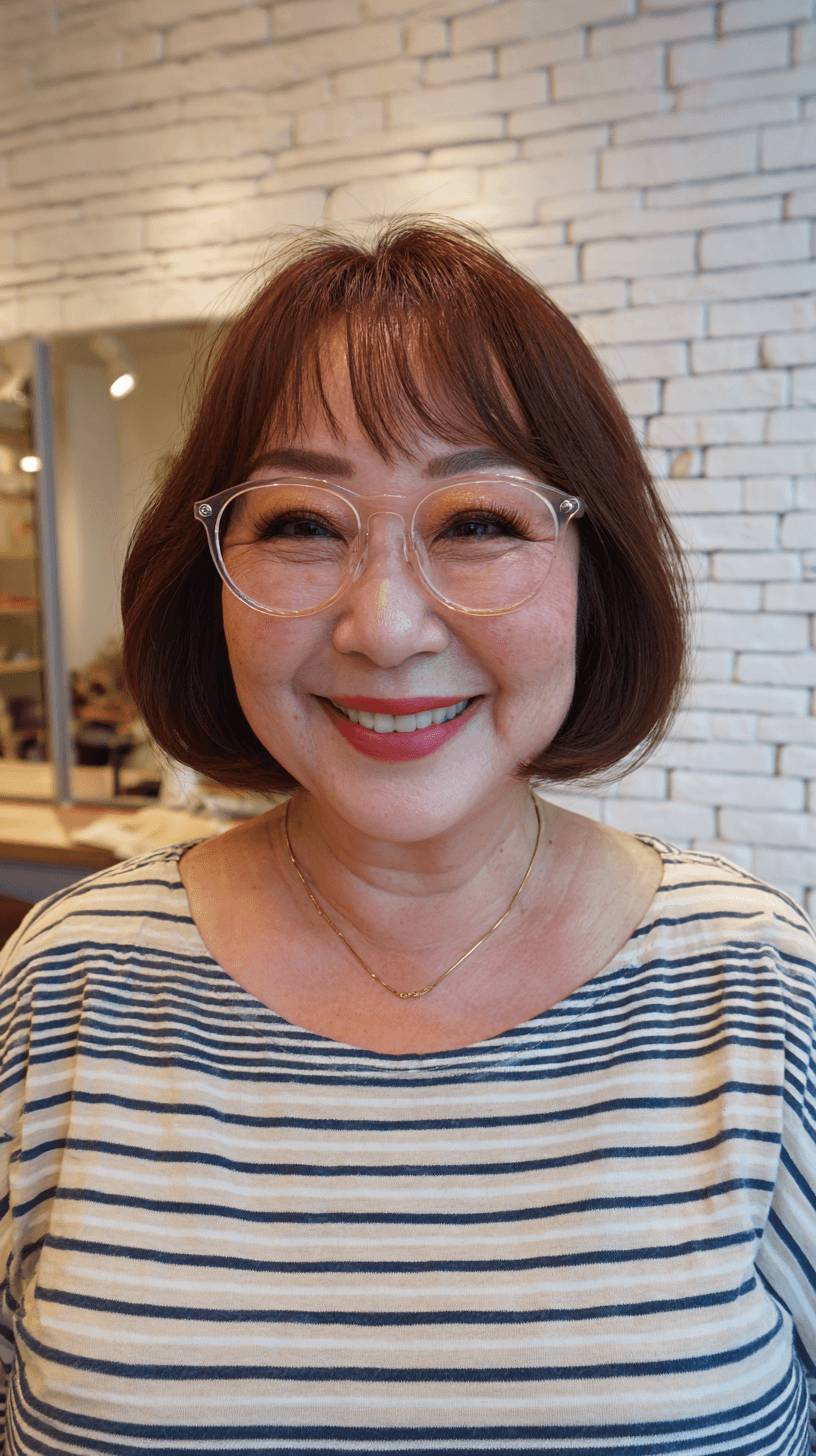 Chic Rounded Bob with Soft Bangs