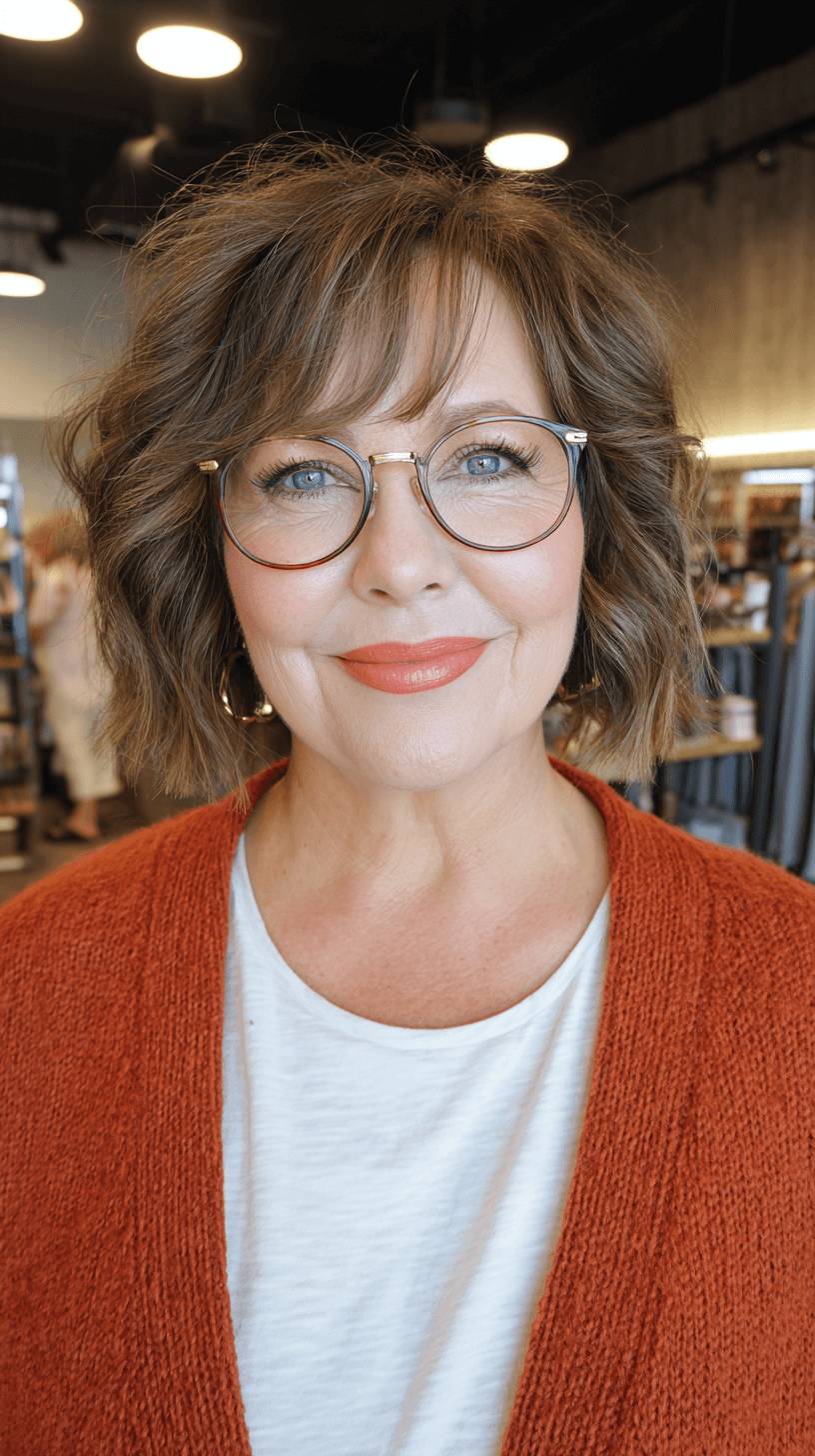 Chic Textured Short Bob with Soft Curly Layers