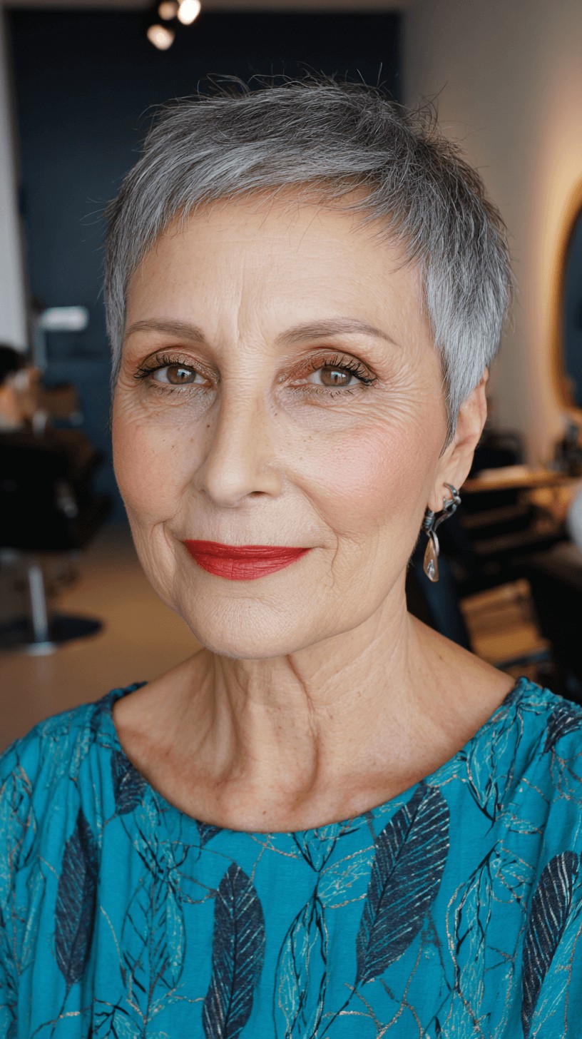 Chic Textured Silver Pixie Cut with Subtle Layers