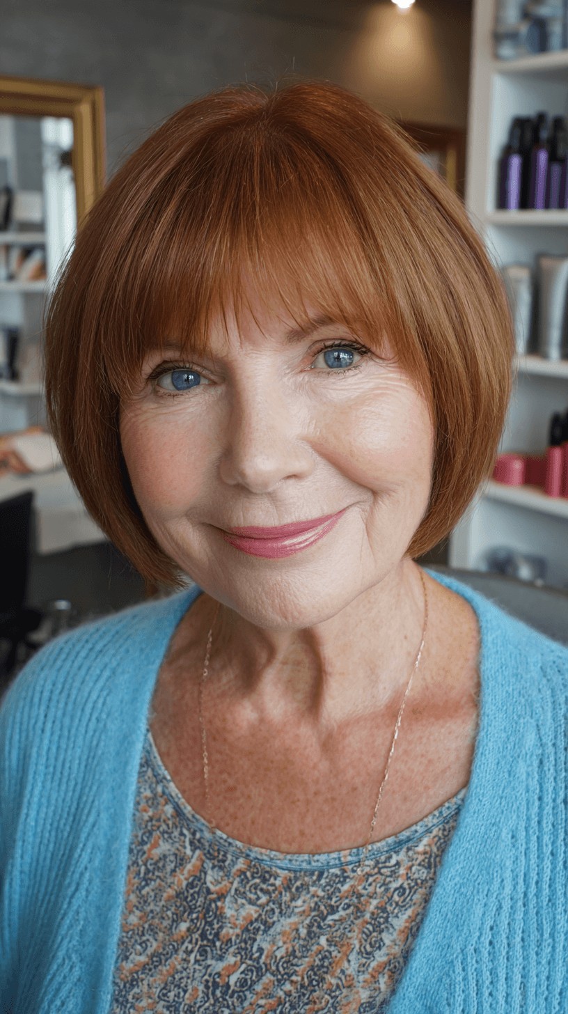 Classic Softly Rounded Bob with Subtle Bangs