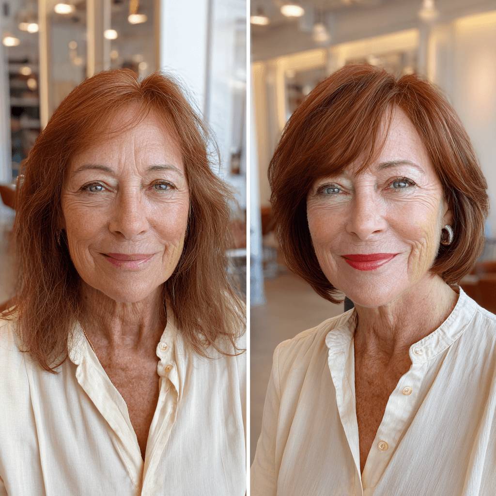 Elegant Rich Auburn Layered Bob