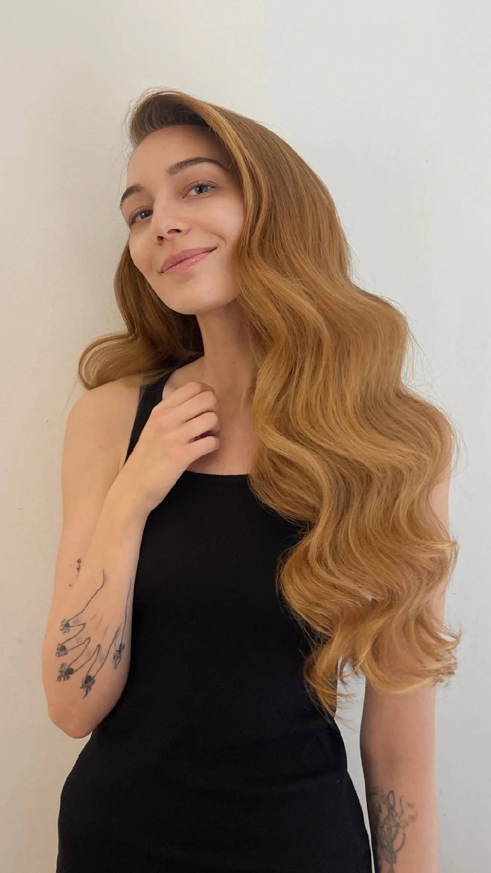 Glamorous Long Waves with Rich Copper Undertones