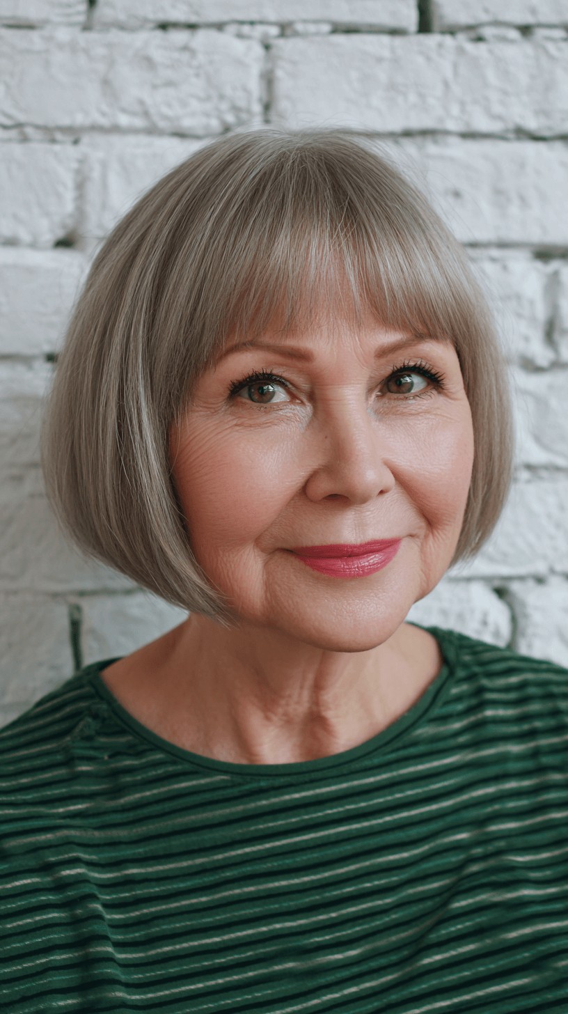 Modern Blunt Bob with Soft Bangs