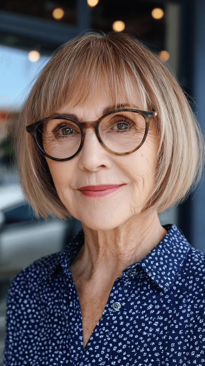 Modern Blunt Bob with Soft Fringe