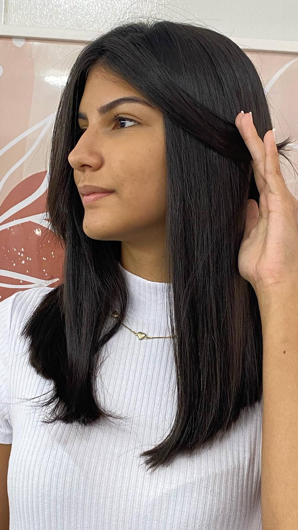 Sleek Long Layered Cut with Subtle Face Frame