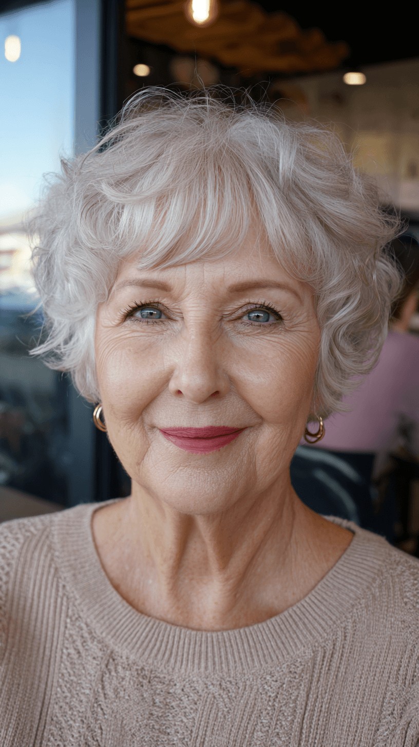 Soft Curly Pixie Cut with Natural Volume