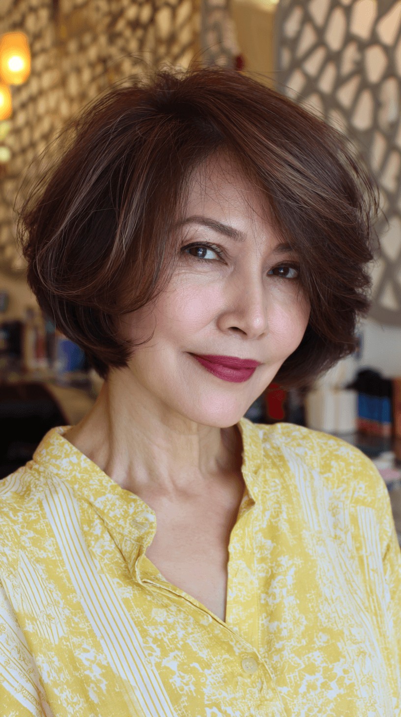 Stylish Softly Curled Bob with Voluminous Layers