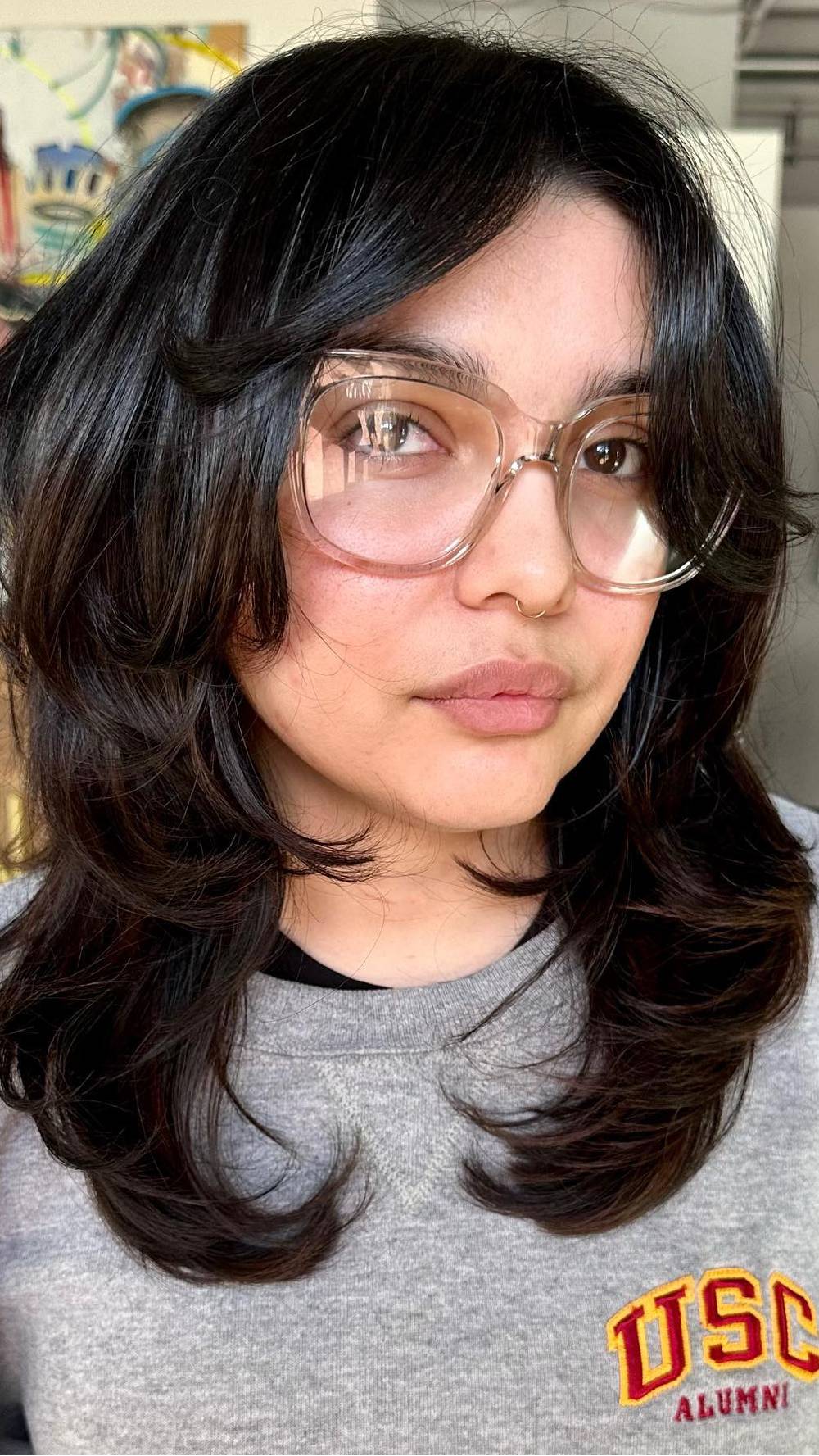 Textured Mid-Length Cut with Soft Front Layers