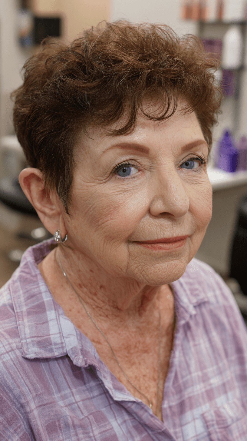 Textured Short Curly Pixie Cut