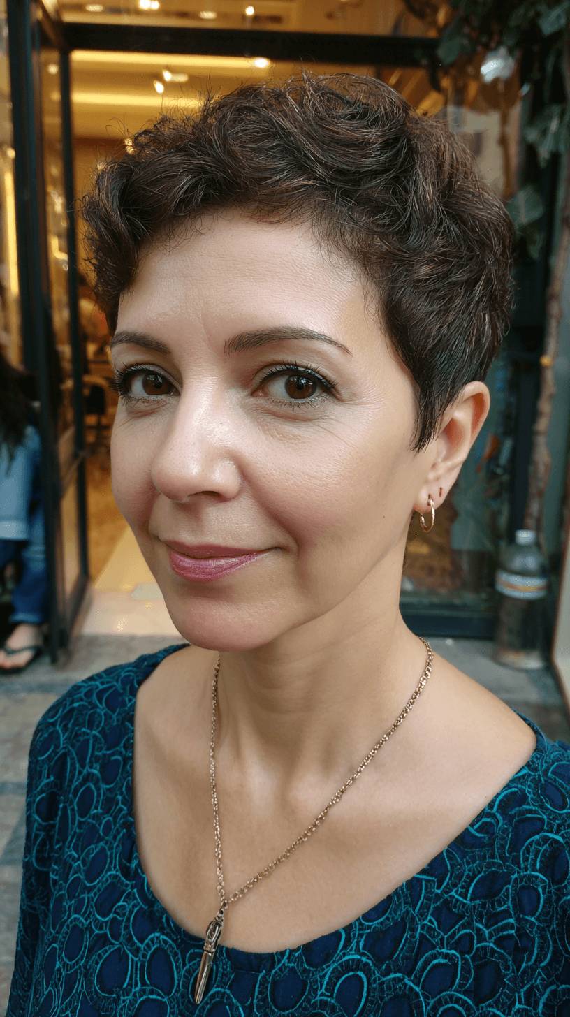 Textured Short Pixie with Defined Curls