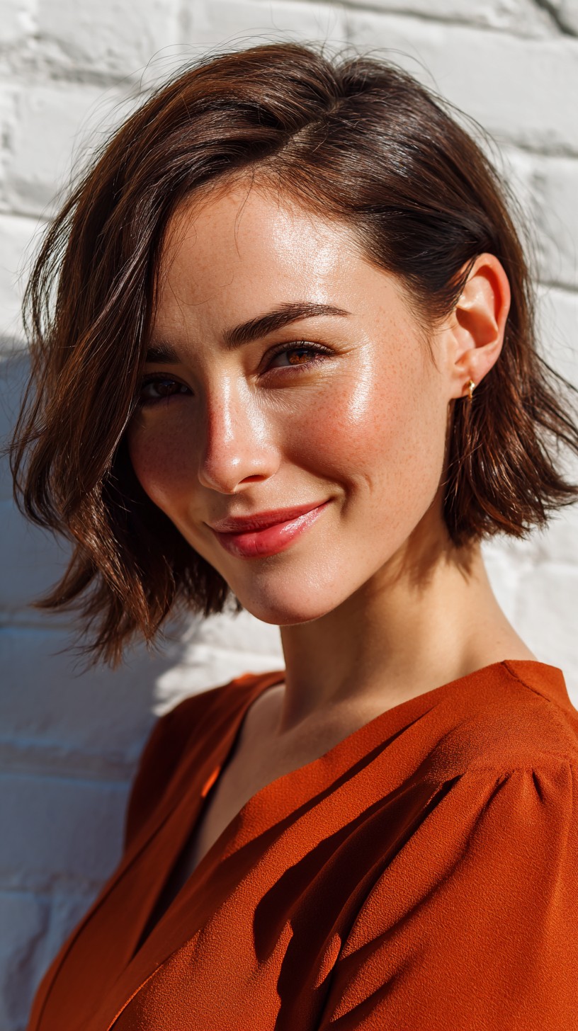 Textured Wavy Bob with Subtle Shine