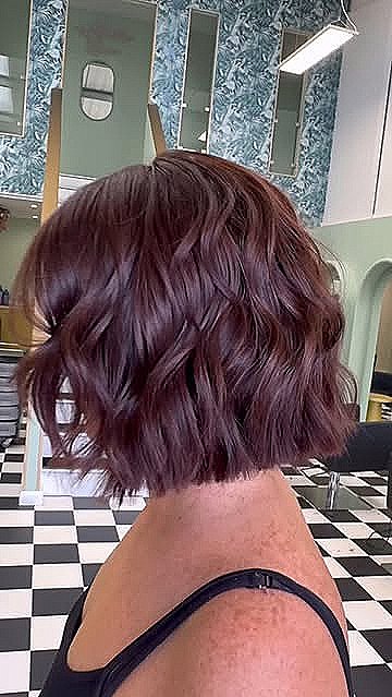 Warm Mahogany Brown Textured Bob