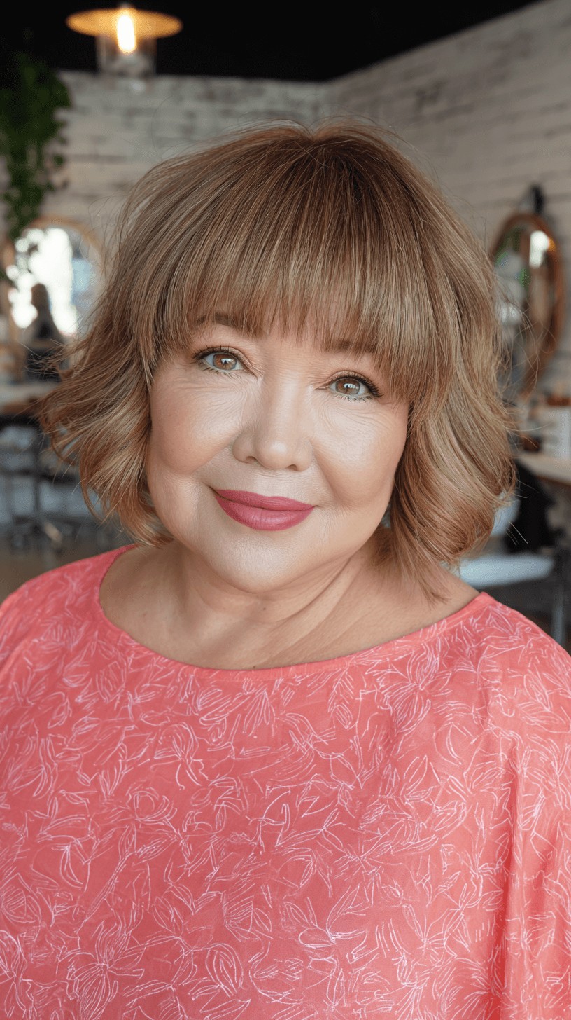 Chic Textured Bob with Soft Bangs