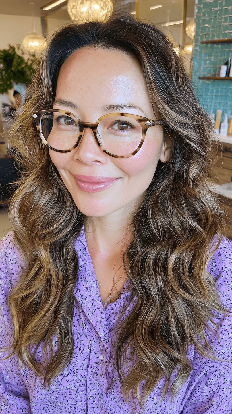 Beautiful Long Wavy Layers with Subtle Balayage