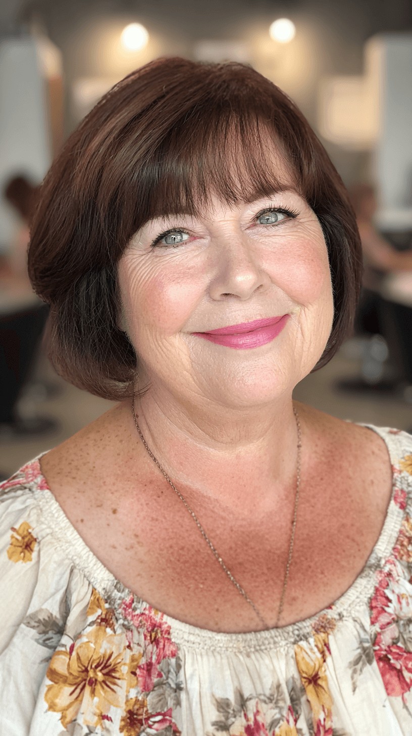 Chic Curled Bob with Soft Bangs