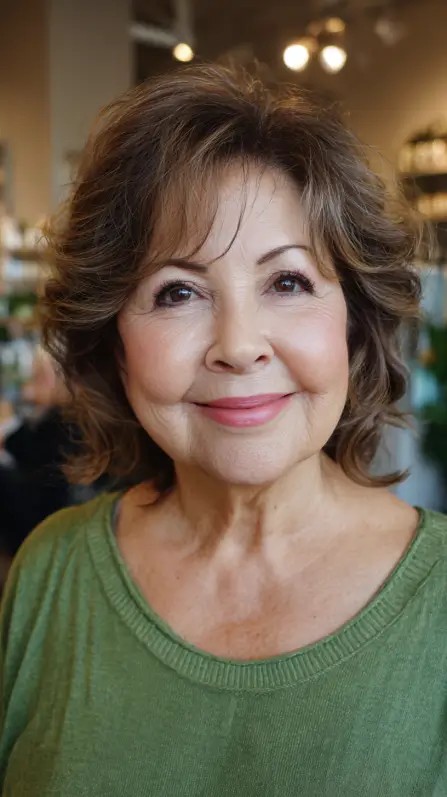 Chic Curly Lob with Soft Volume