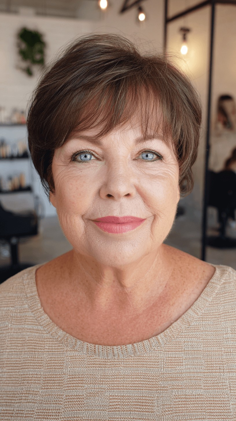 Chic Short Layered Cut with Soft Bangs