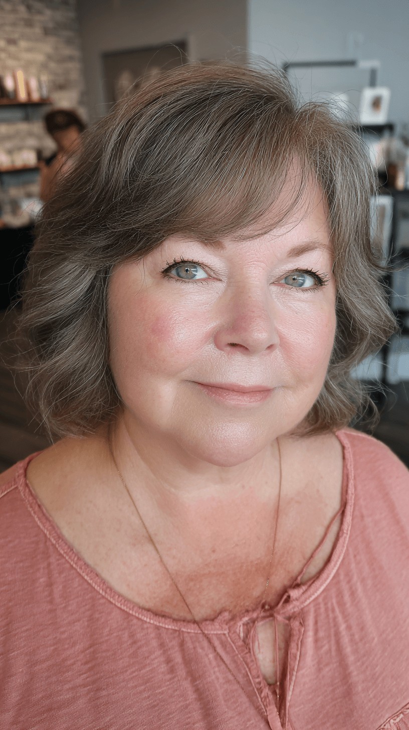 Chic Softly Layered Gray Cut with Gentle Waves