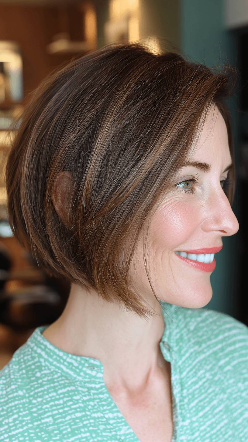 Chic Textured Bob with Subtle Highlights