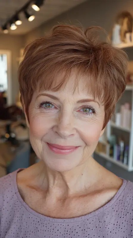 Chic Textured Copper Pixie Cut