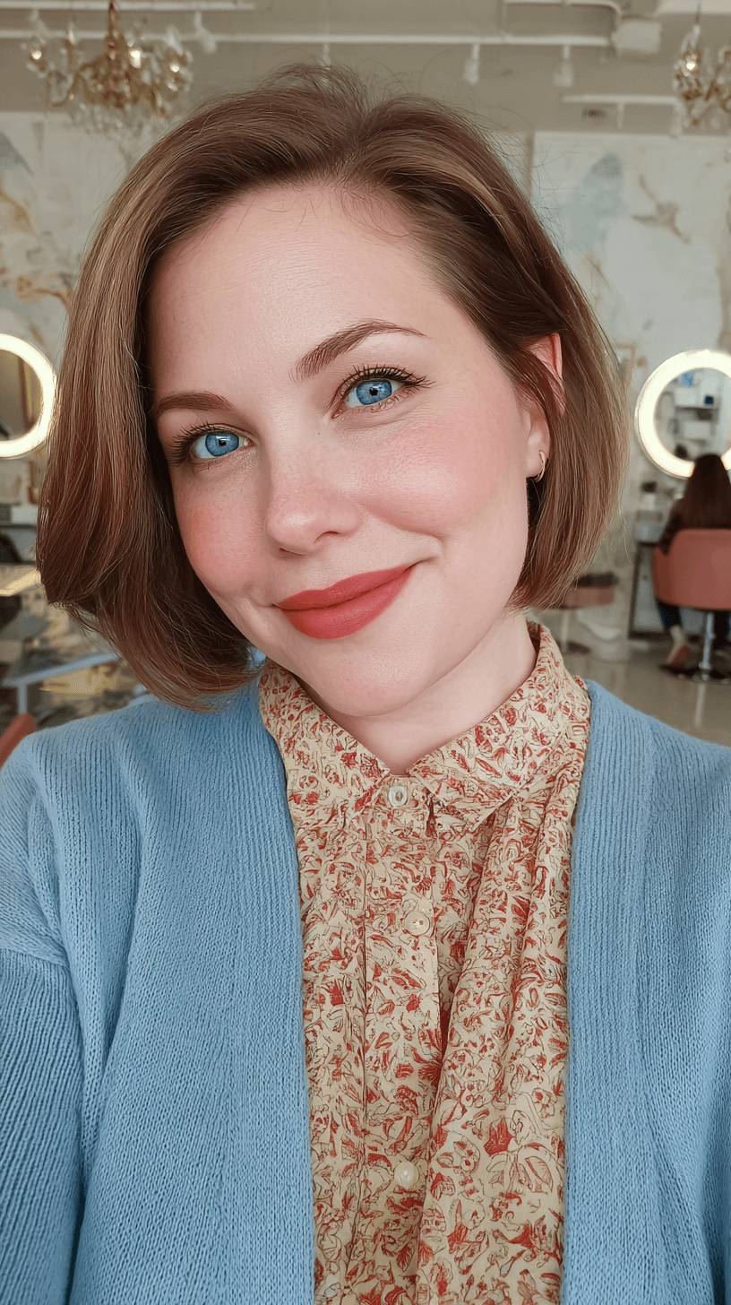 Chic Textured Mid-Length Bob with Subtle Layers