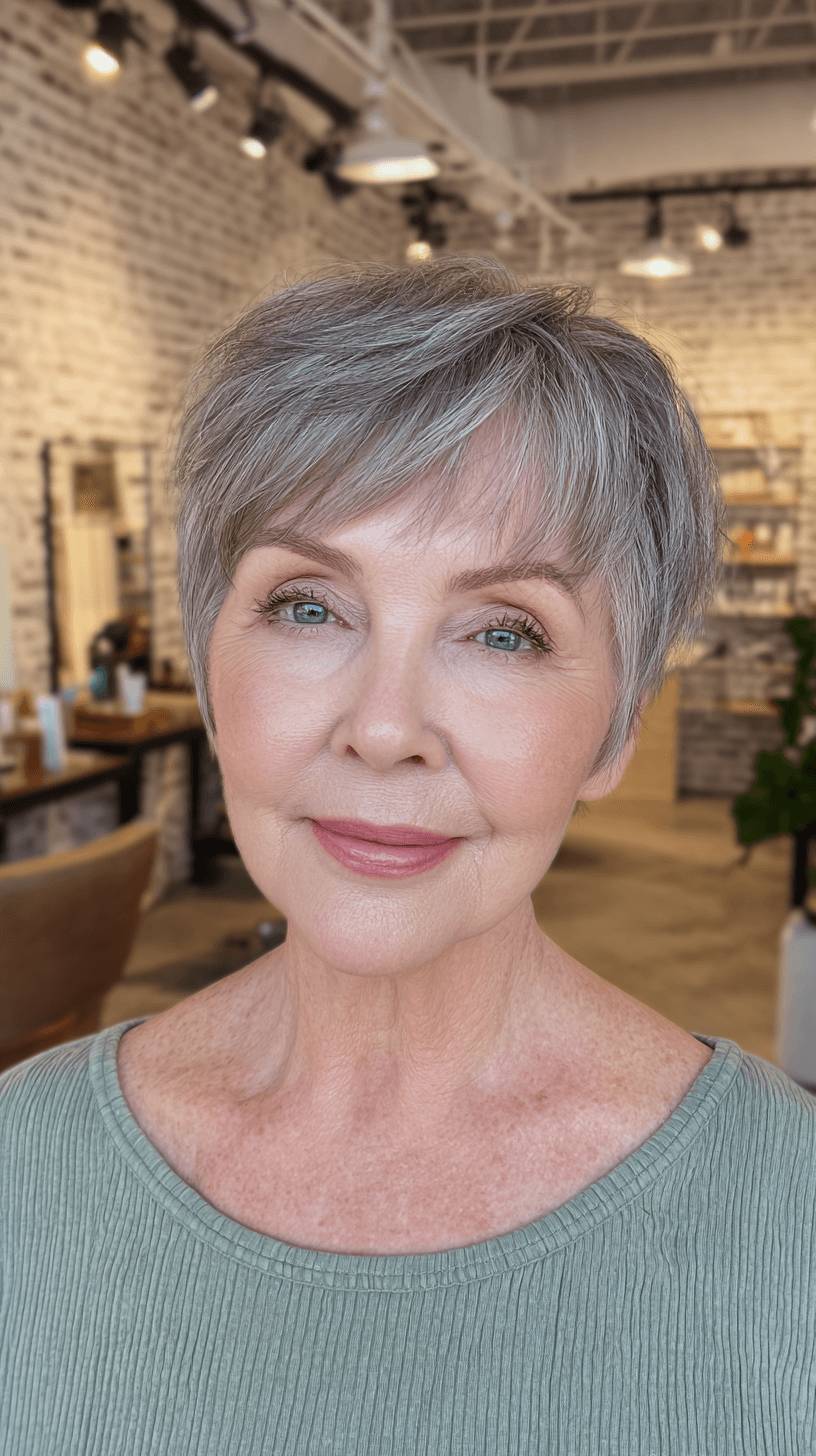 Chic Textured Pixie Cut with Soft Bangs