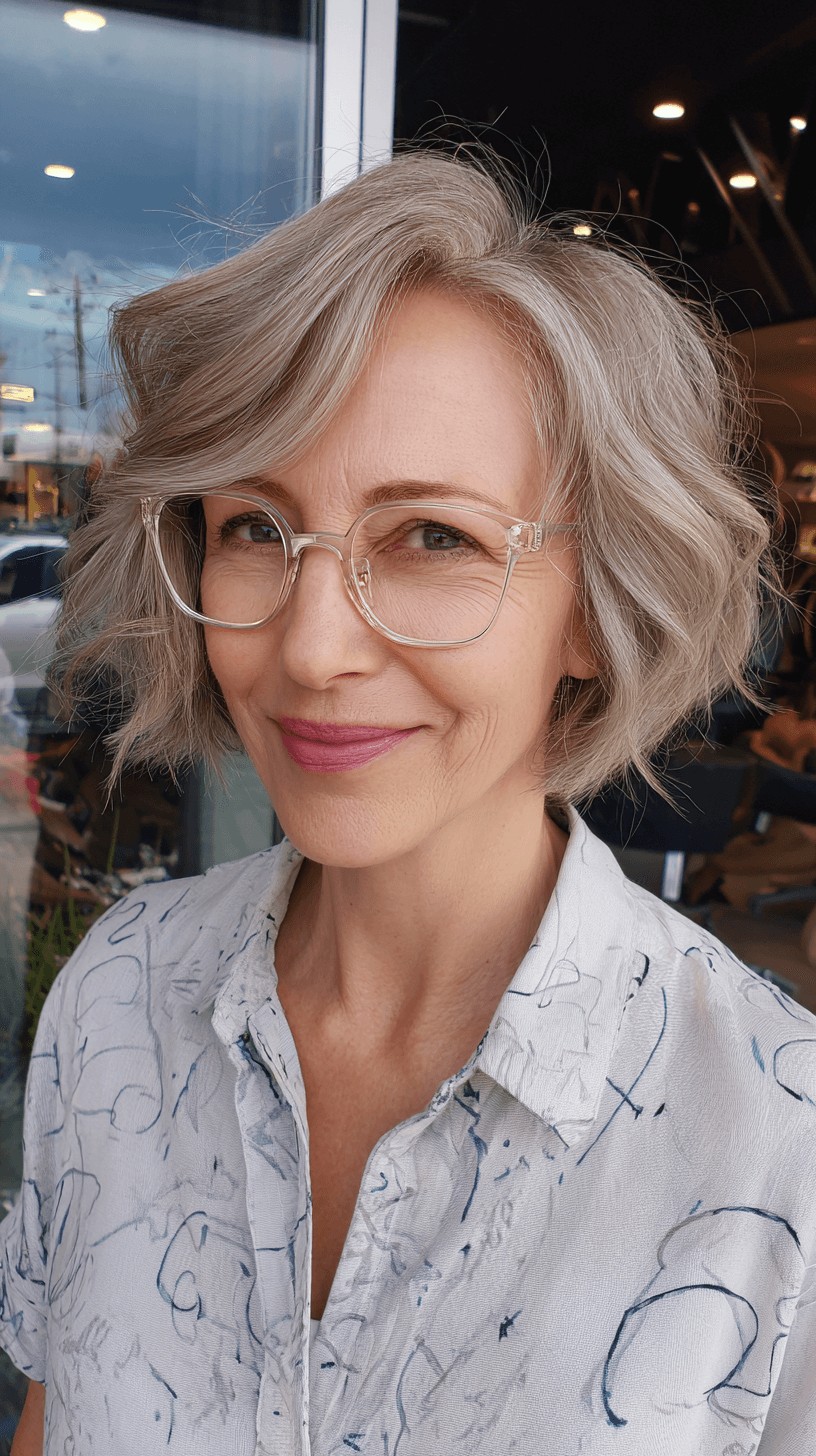 Chic Textured Ripple Bob with Soft Waves