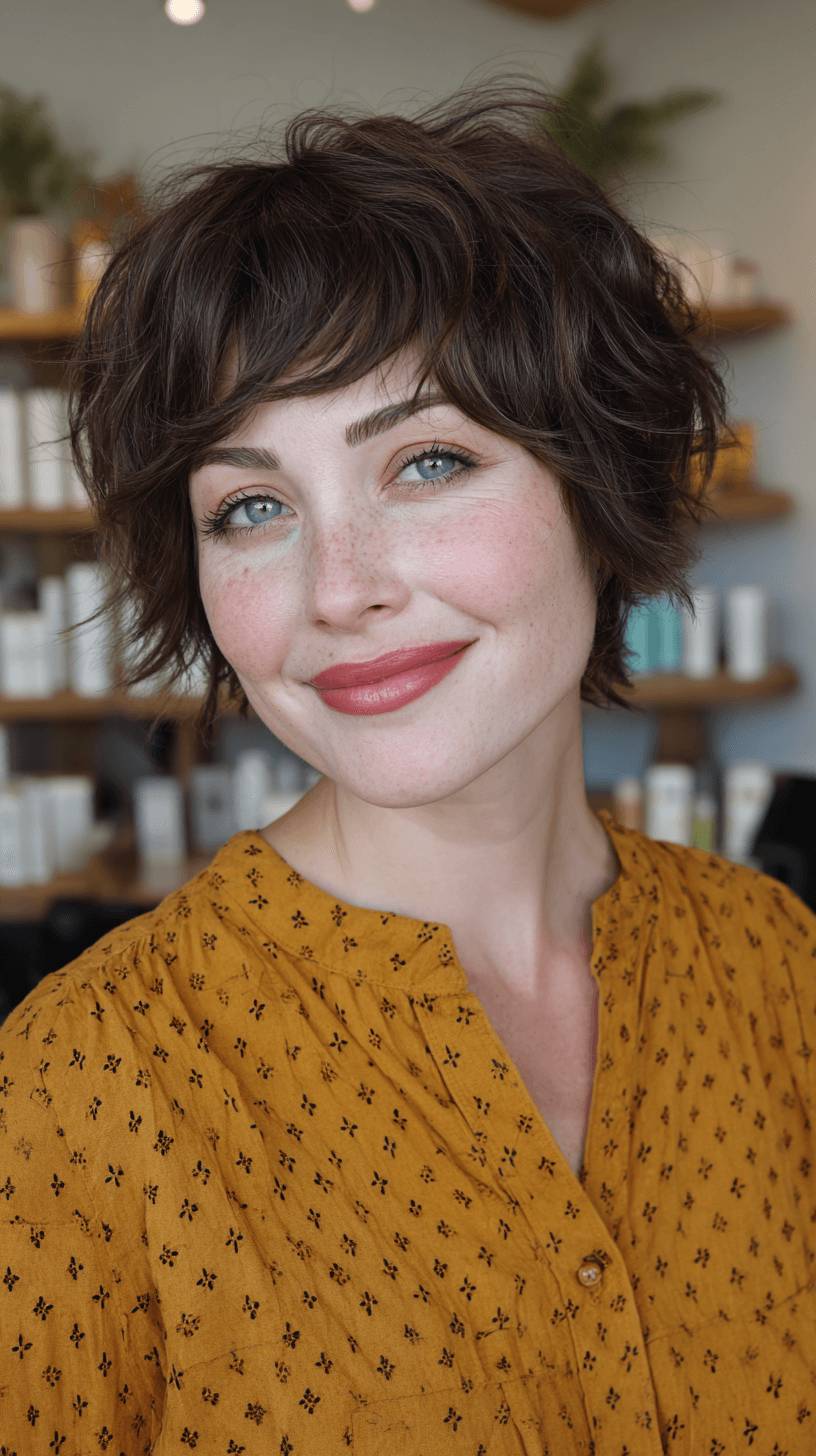 Chic Textured Short Wolf Cut with Fluffy Layers