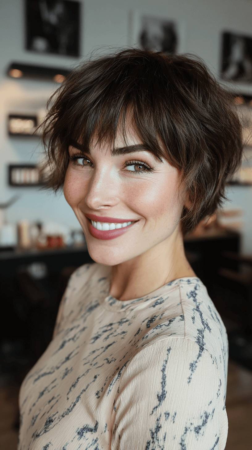 Choppy Short Wolf Cut with Soft Bangs