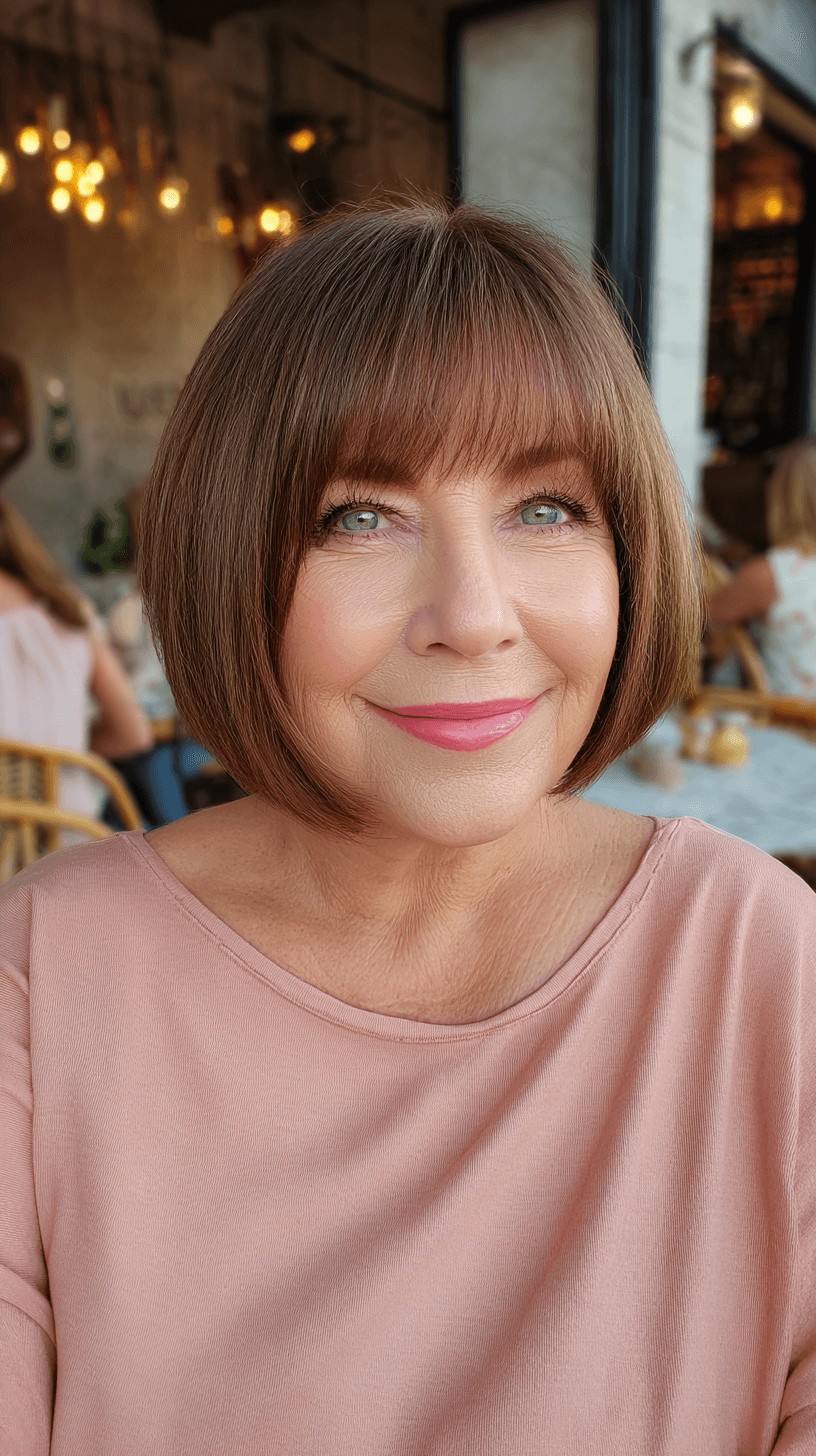 Classic Rounded Bob with Soft Bangs