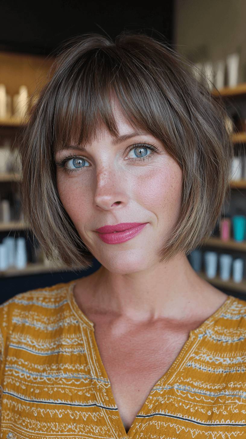 Modern Blunt Bob with Soft Bangs