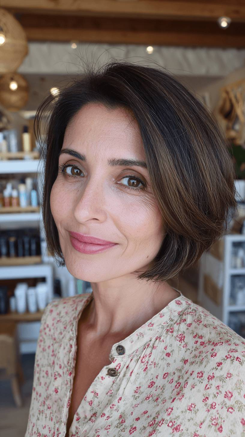 Modern Textured Bob with Subtle Highlights