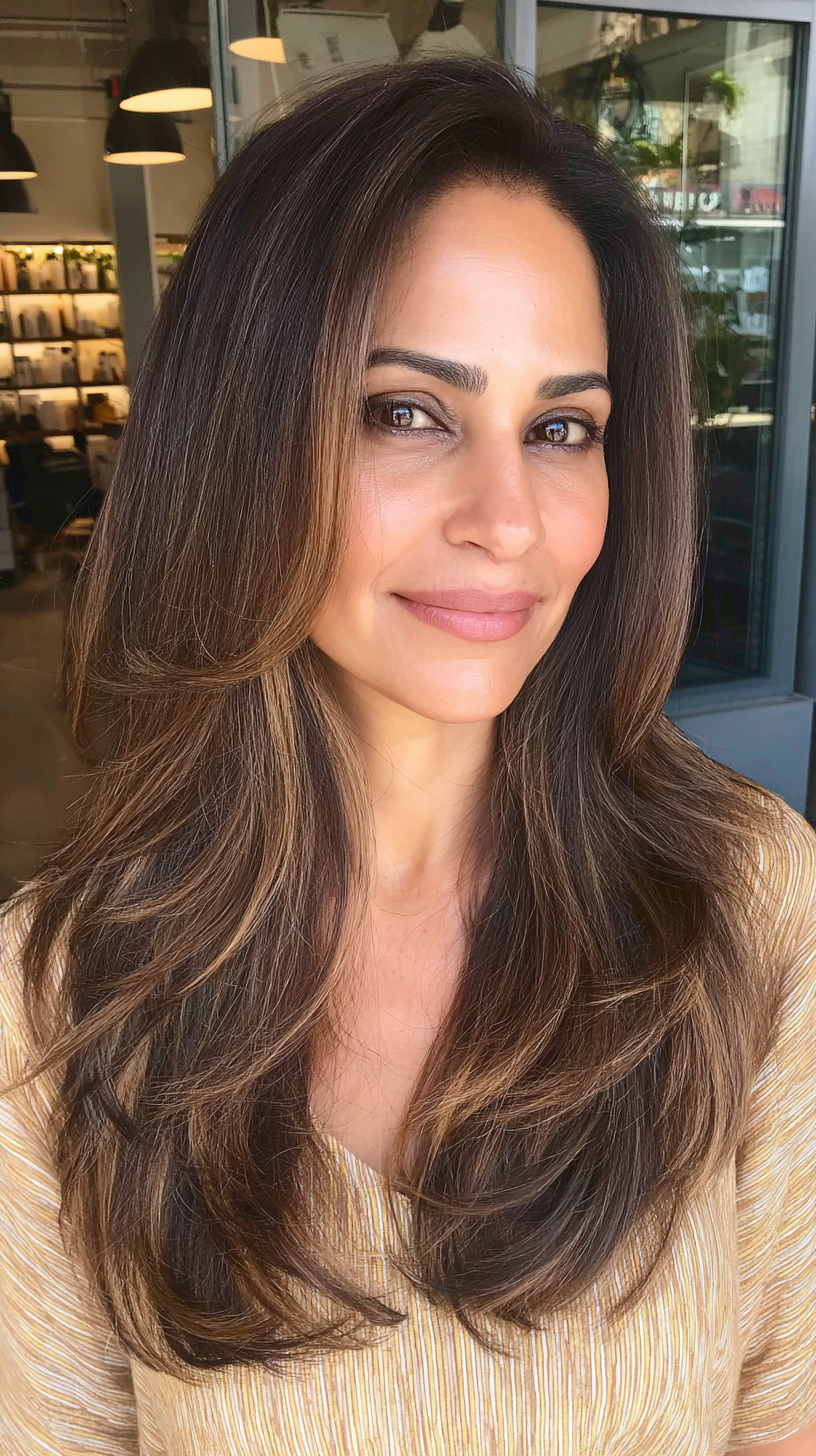 Radiant Long Layers with Subtle Highlights