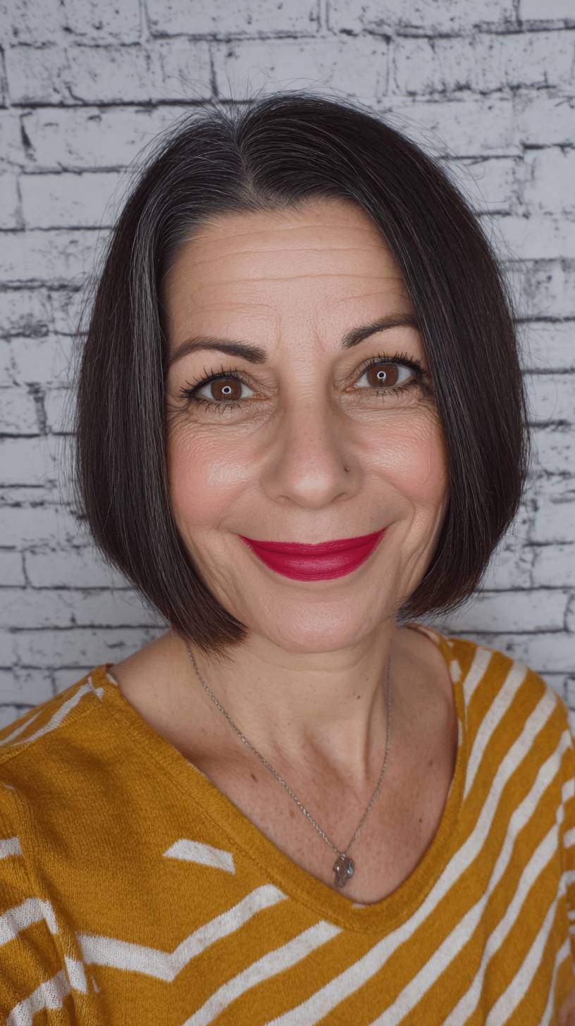 Sleek Blunt Bob with Subtle Volume