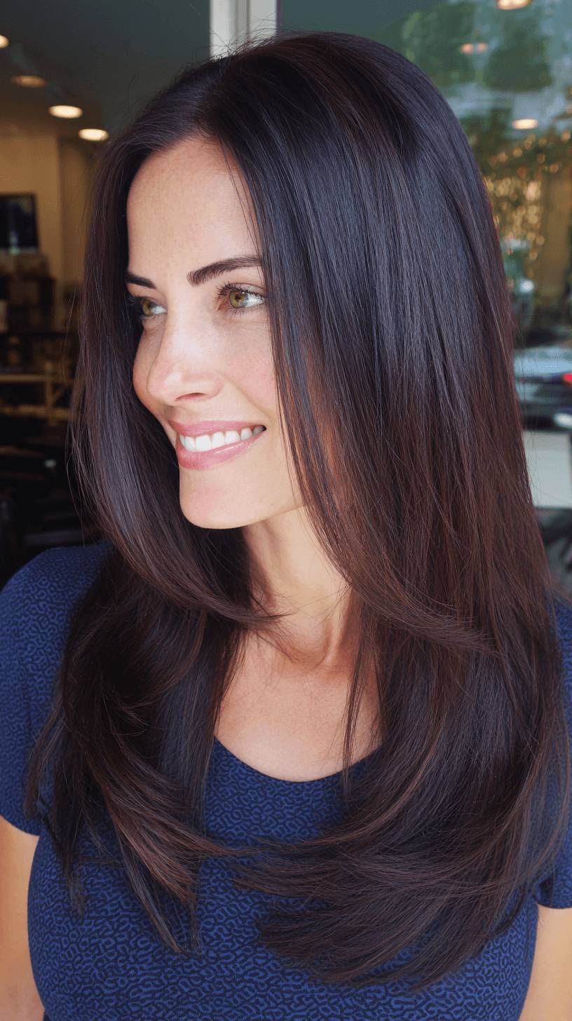 Sleek Long Layers with Subtle Face-Frame