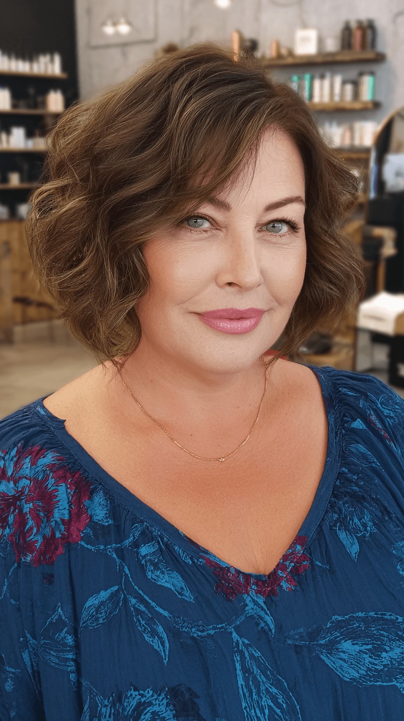 Soft Curly Shoulder-Length Cut with Gentle Layers