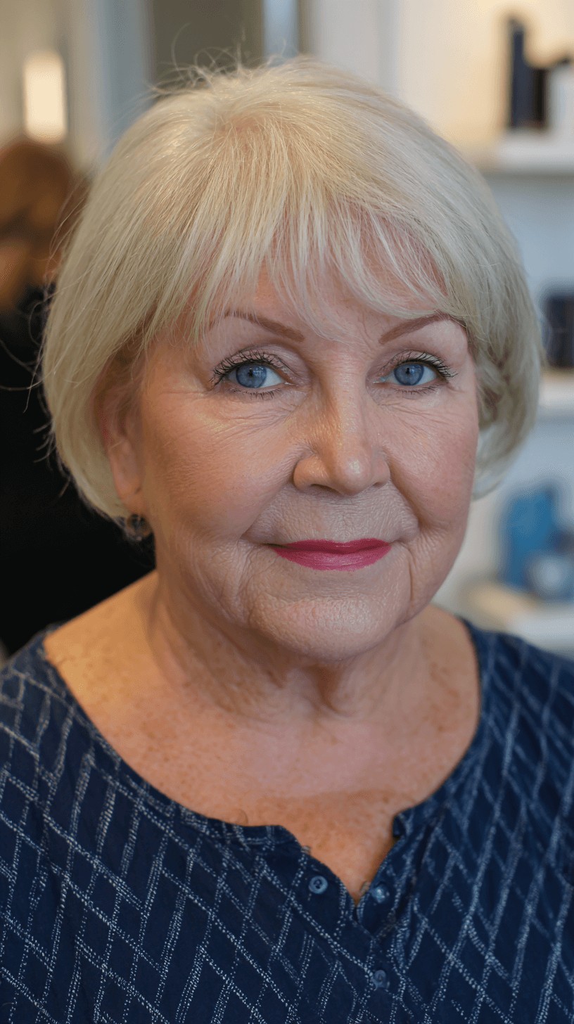 Soft Textured Bob with Gentle Bangs