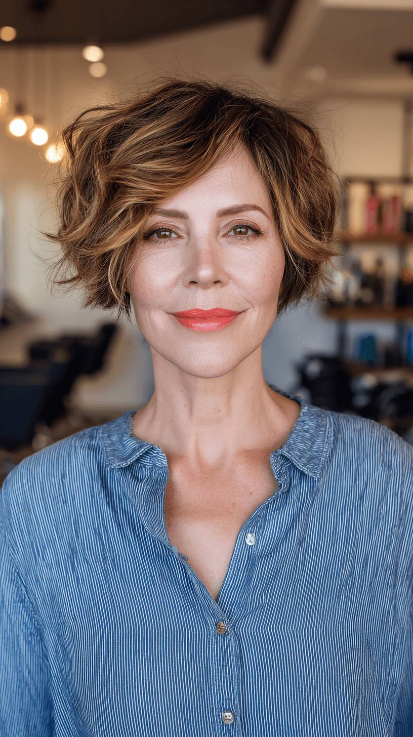 Soft Textured Wolf Cut with Bouncy Curls