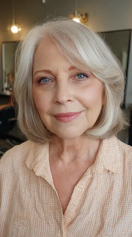 Softly Layered Bob with Gentle Face-Framing Highlights