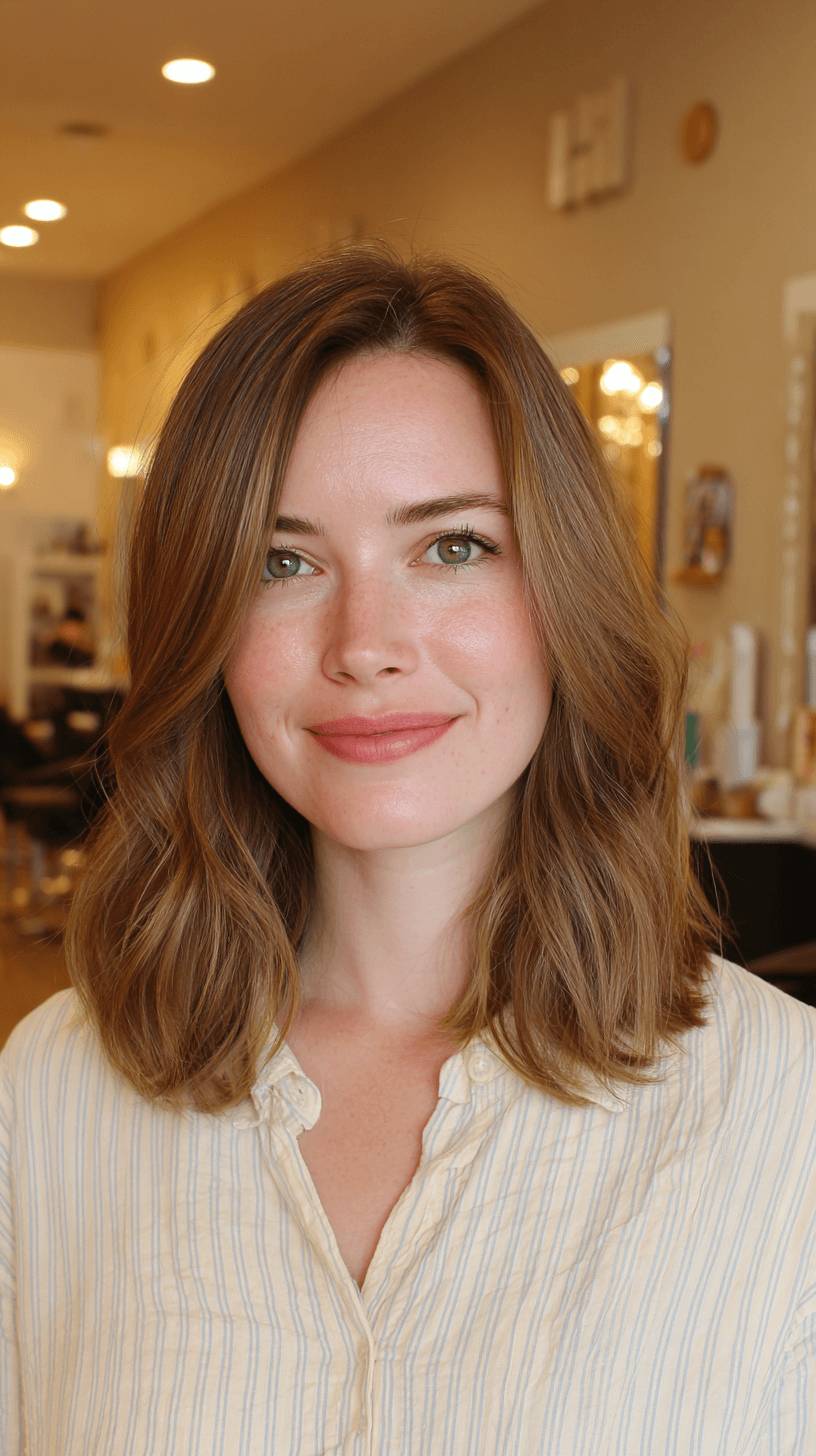Softly Layered Shoulder-Length Cut with Natural Waves
