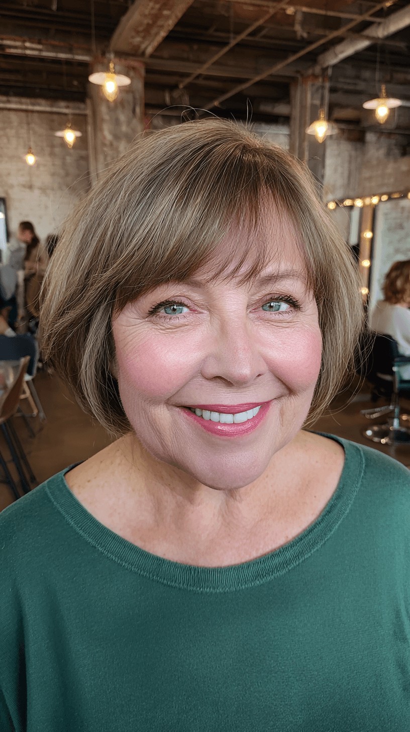 Softly Textured Bob with Gentle Bangs