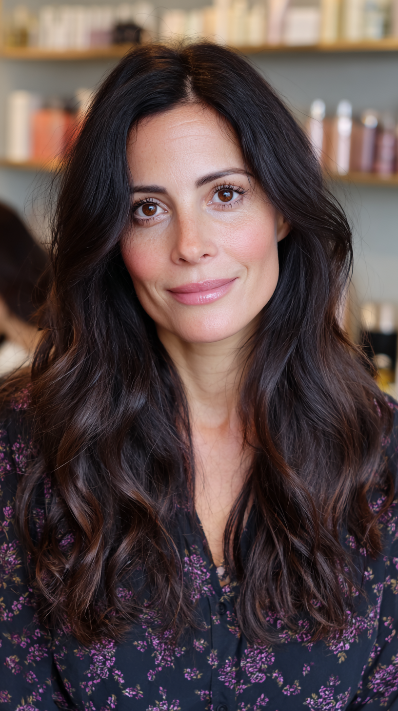 Softly Textured Long Waves with Rich Chocolate Tones