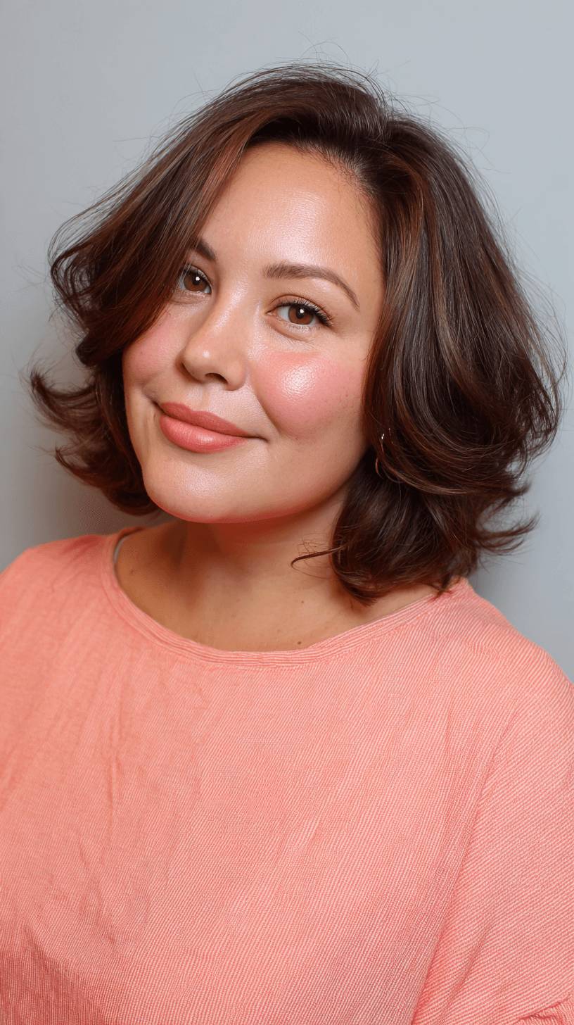 Softly Textured Mid-Length Cut with Gentle Waves