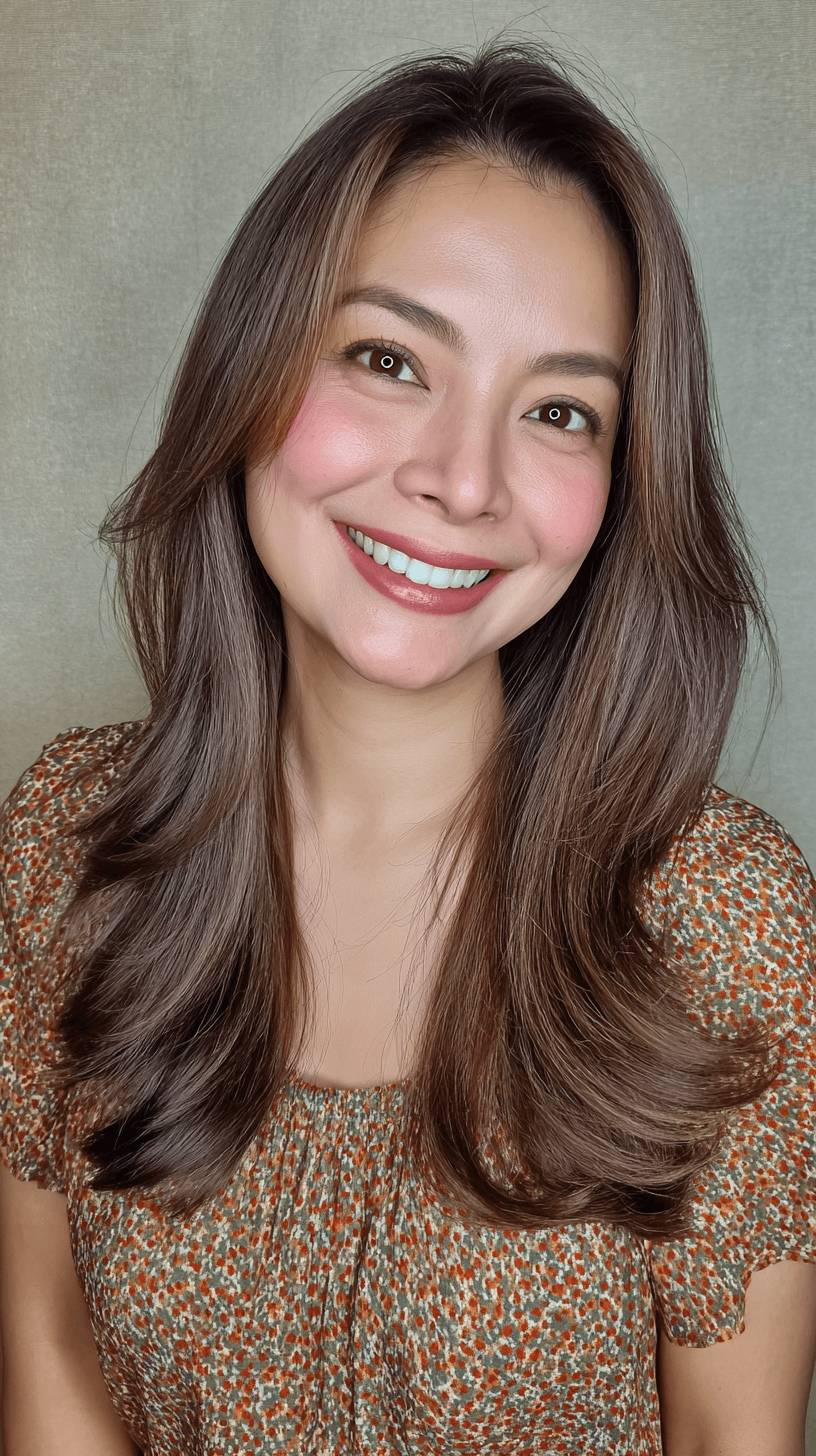 Stylish Long Layered Cut with Soft Face-Frame