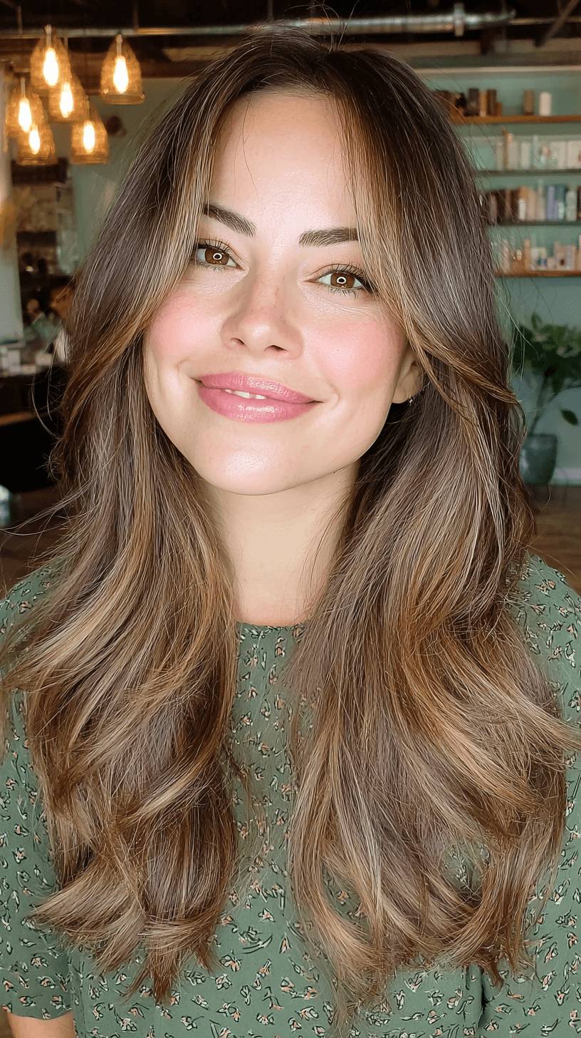 Stylish Long Layers with Soft Subtle Highlights