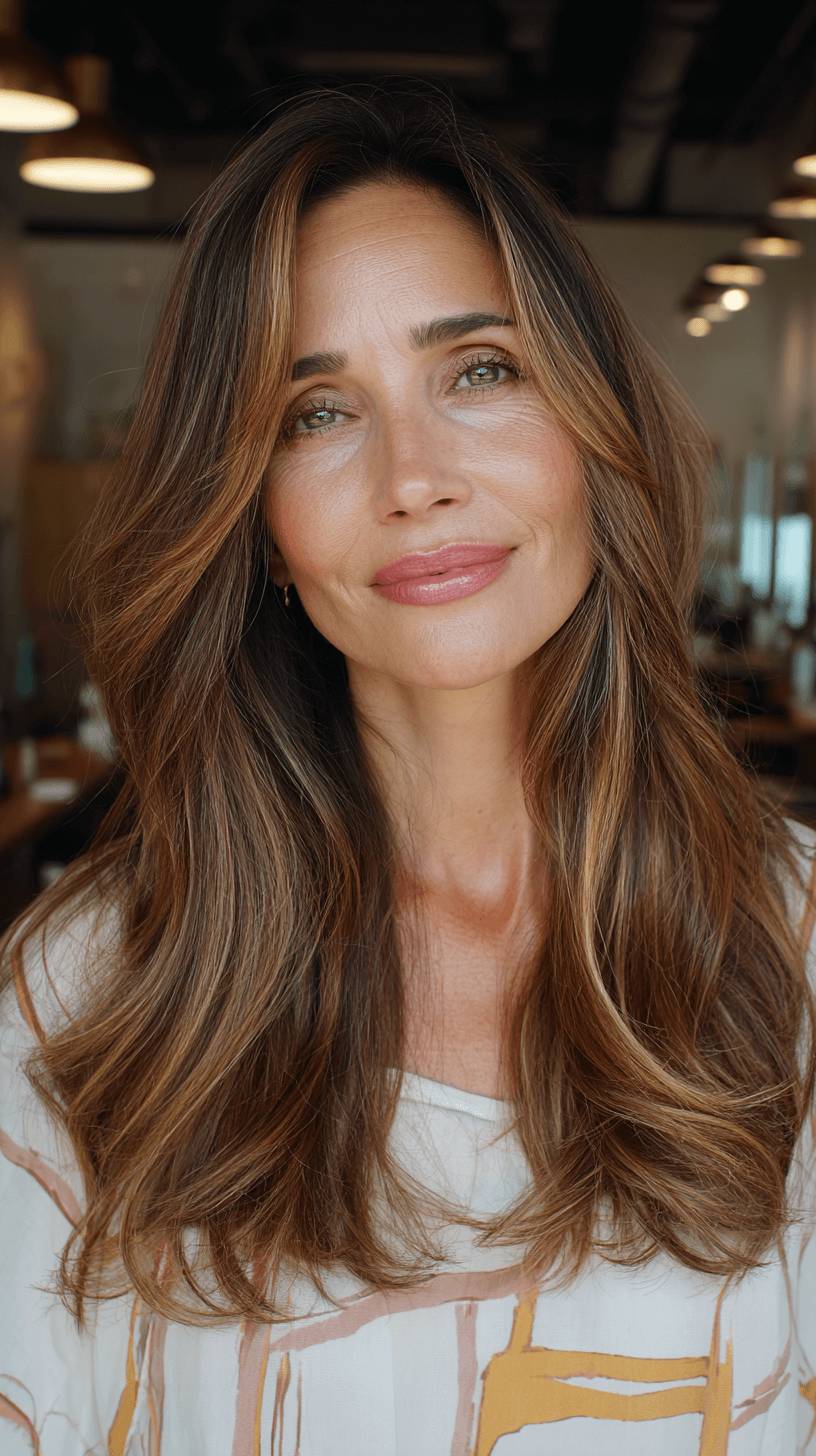 Sun-Kissed Long Layers with Subtle Movement