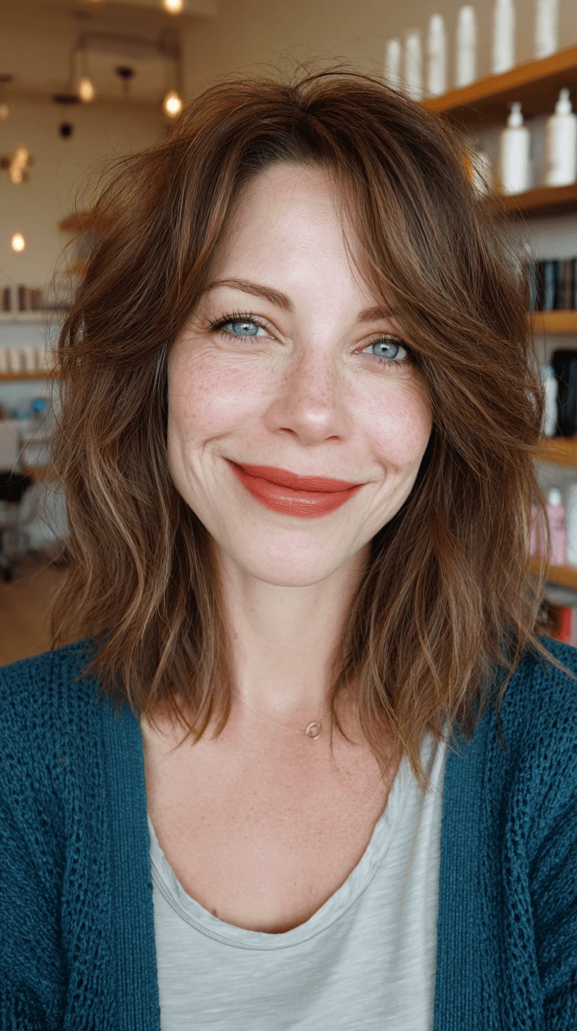 Textured Medium-Length Shag with Soft Layers