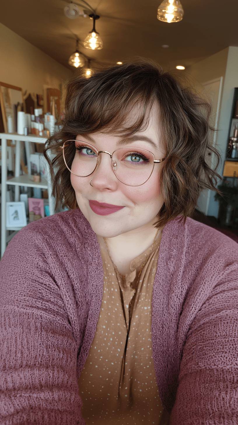 Textured Short Wolf Cut with Defined Curls