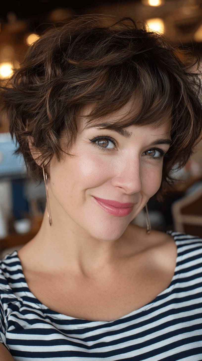 Textured Short Wolf Cut with Playful Volume